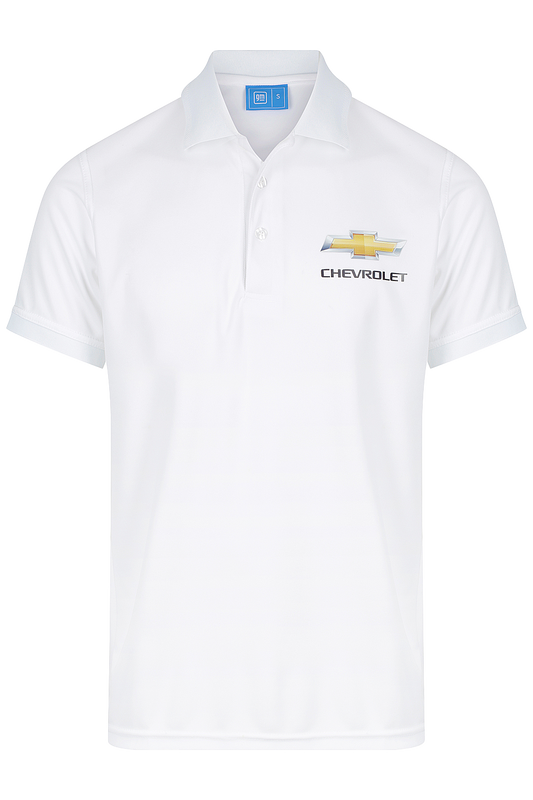 Mens Chevrolet Polo Shirts Performance White