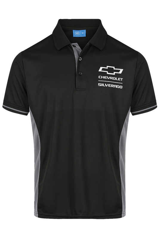Mens Silverado Polo Shirts Elite Black/Grey