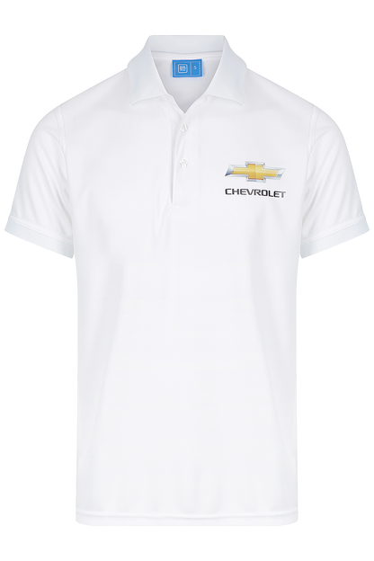 Mens Chevrolet Polo Shirts Performance White