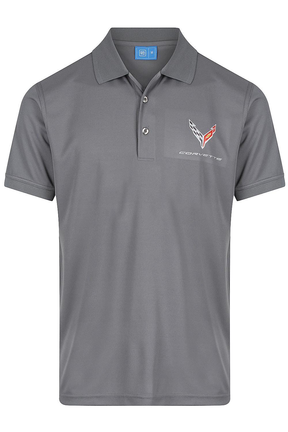 Mens Corvette Polo Shirts Performance Grey