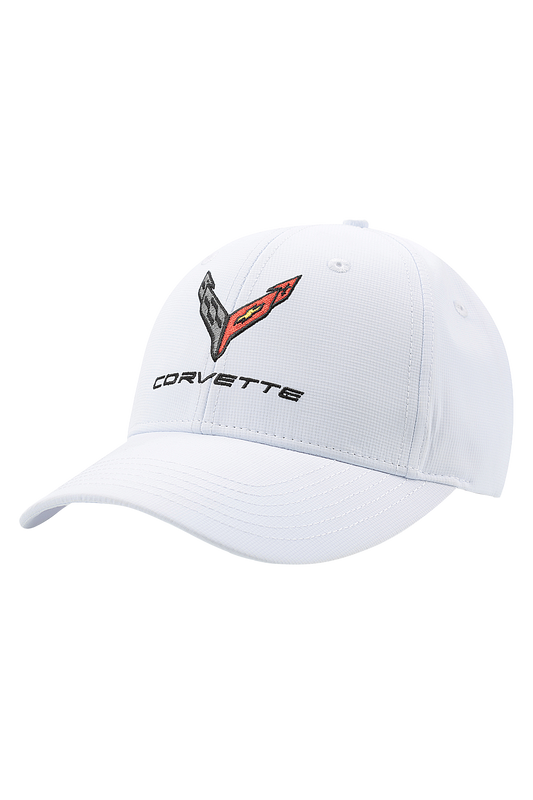 Corvette Stay Dri Performance Cap White