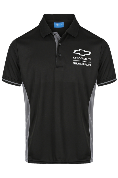 Mens Silverado Polo Shirts Elite Black/Grey