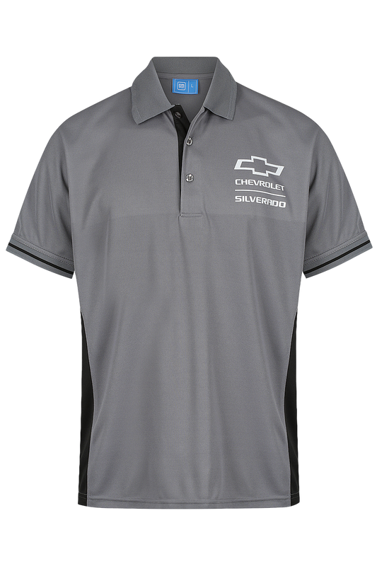 Mens Silverado Polo Shirts Elite Grey/Black